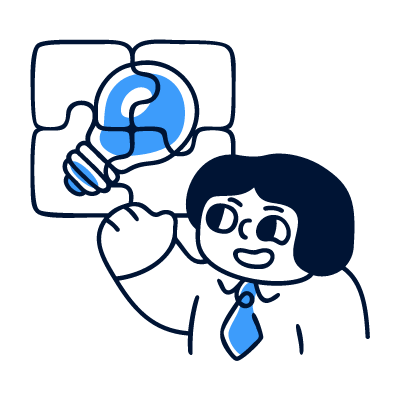 A researcher examining people through a magnifying glass